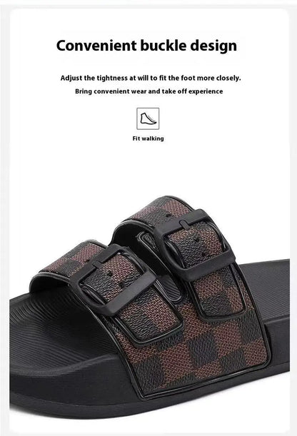 A Pair of Simple and Wear-Resistant Summer Slippers, Fashionable, Versatile and Comfortable Beach Shoes, Outdoor Sports Shoes for Men