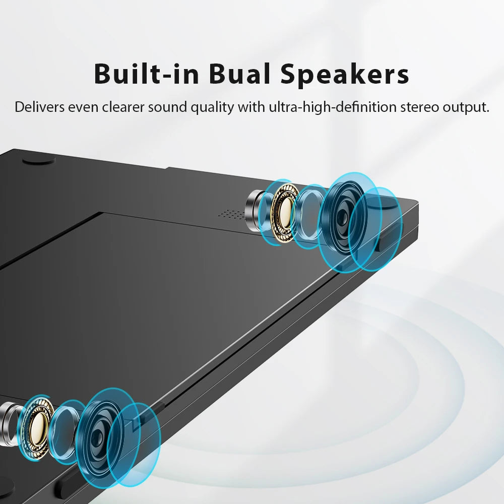 UPERFECT Laptop Screen Extender 15.6' FHD 1080P 360° Foldable Dual Monitors 100% SRGB HDMI USB-C Stacked Triple Portable Monitor