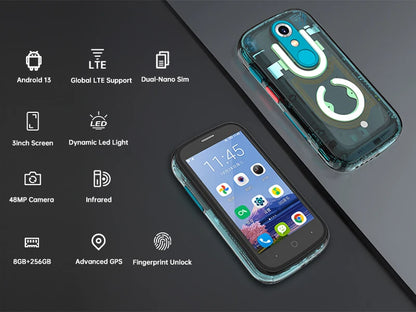 Unihertz Jelly Star Mini Smartphone Android 13 8GB RAM 256GB ROM 2000 mAh battery G99 Octa 48MP 3 inch Led Light Unlocked Phone