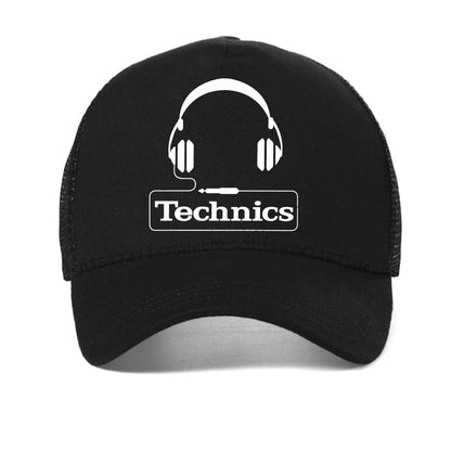 Technics Headphone Print baseball cap Vinyl Master DJ Technics hip hop caps fashion Breathable Unisex sun hat mesh Snapback Hats