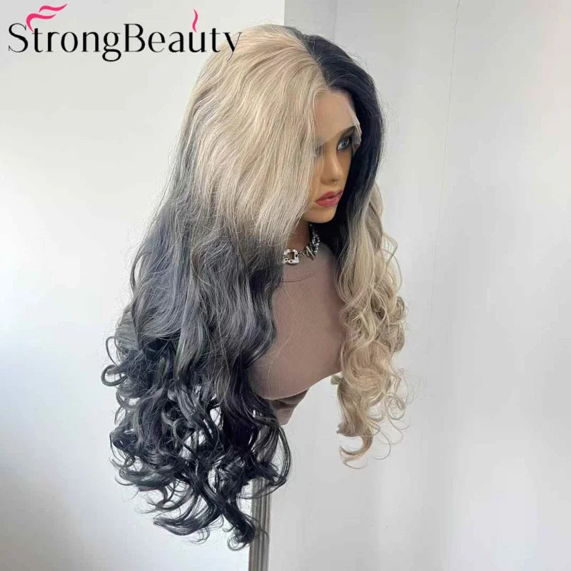 StrongBeauty Long Lace Front Wigs Synthetic Wavy Women Wig Heat Resistant Hair