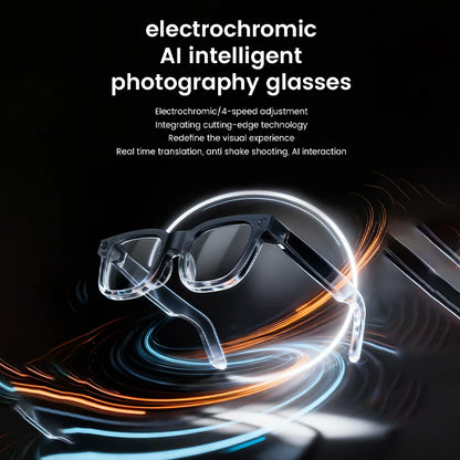 E02C Smart Glasses HD Photo Video Record OpenAI Real-time Translation Touch Photochromic Lenses Bluetooth Call Music Glasses