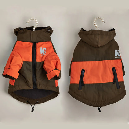 Fashion Winter Dog Jacket Waterproof Pet Raincoat Thick Fleece Warm Large Dogs Clothes Windproof Coat French Bulldog Chihuahua