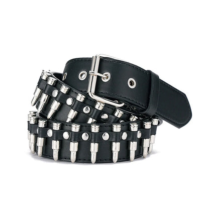 New Fashion New Bronze Bullet Belt Metal Belt Men And Women Punk Hardware Jeans Belt Y2K Belt Designer Belt Women's Belt