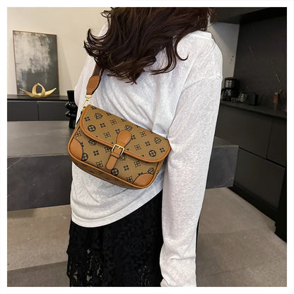 New Classic Texture Crossbody Bag Versatile Crossbody Bag High-End Underarm Bag Nurse Bag Wide Shoulder Strap Bag