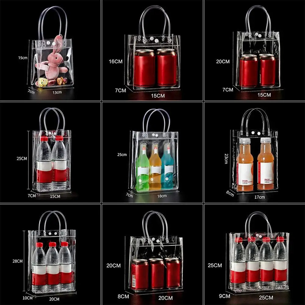 The New PVC Handbag Plastic Candy Bag Convenient Large Capacity Transparent Gift Jelly Bag Gift Bag School Work Daily Matching