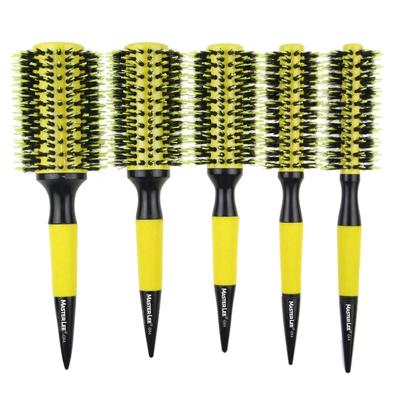 Barbershop Rolling Comb Round Hair Comb Nylon Bristle Aluminum Tube Ion Hair Brush Home Barbershop Styling Tools