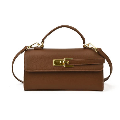 Women's Brand Luxury Lock Bag Retro Trendy Crossbody Bag Large Capacity Square Handbag Flip-top Commuter Bag Casual Shoulder Bag