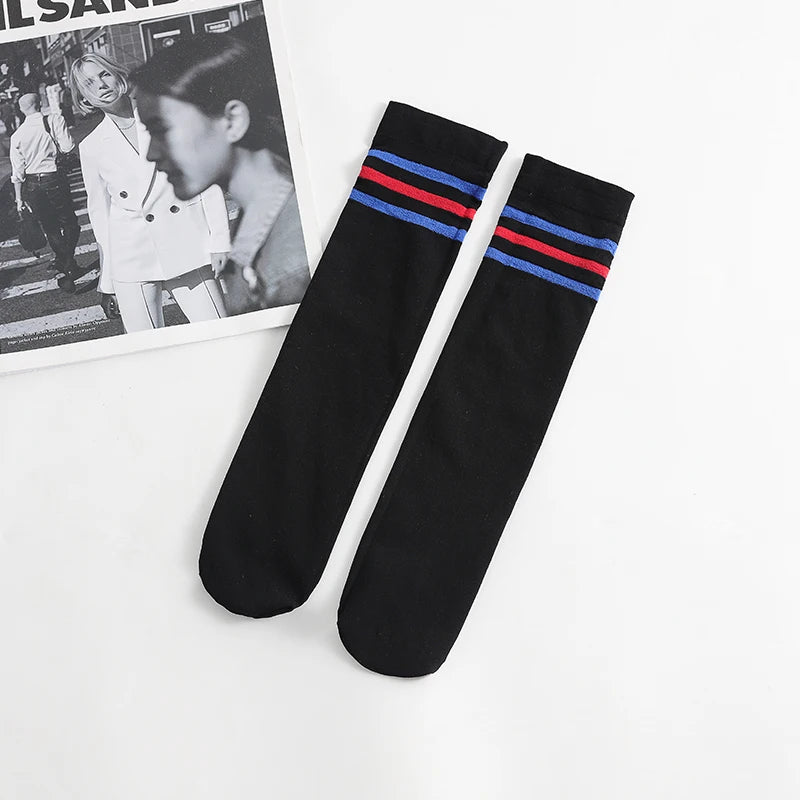 Spring/autumn over the knee socks kids baby girl Boy Football Stripes velvet school dance long toddler stocking calcetines rayas