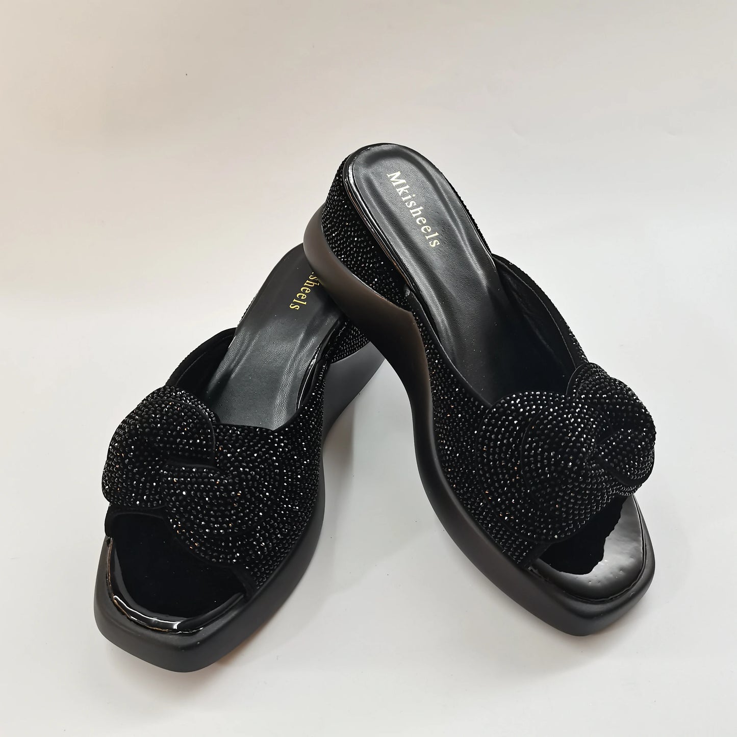 New Trendy Mid-heel Women's Sequins Slippers Outdoor Casual Slippers, High Quality Lady Party Shoes Elegant Shoes F5-1112-2