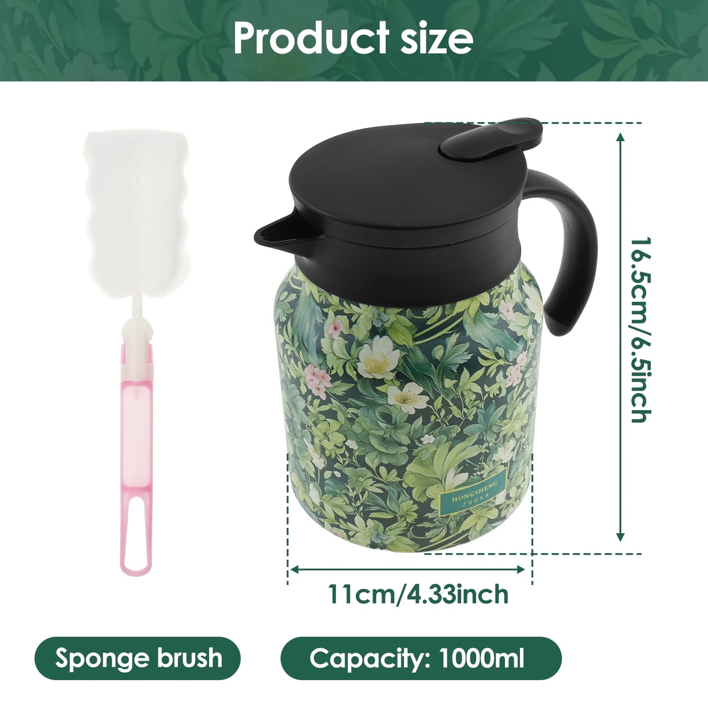 Vintage Floral Tea Thermos Stainless Steel Tea Kettle Drip-Proof Tea Pot With Tea Infuser Mini Thermo Coffee Pot Home Teaware