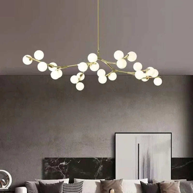 Modern Black Gold LED Chandelier 12/18/24 Glass Balls Ceiling Chandeliers Living Room Kitchen Bedroom Living Room Decoration