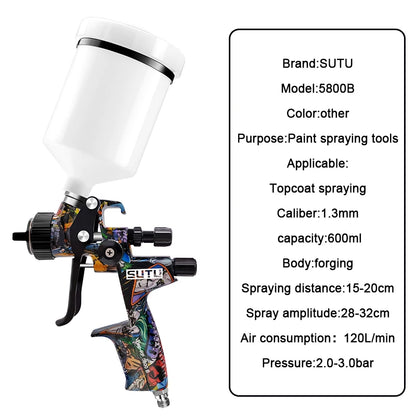 SUTU Spray Guns  1.4/1.8MM Nozzle Paint Spray Gun High Atomization Air Tools Car/Furniture Oil Paint Repair Guns