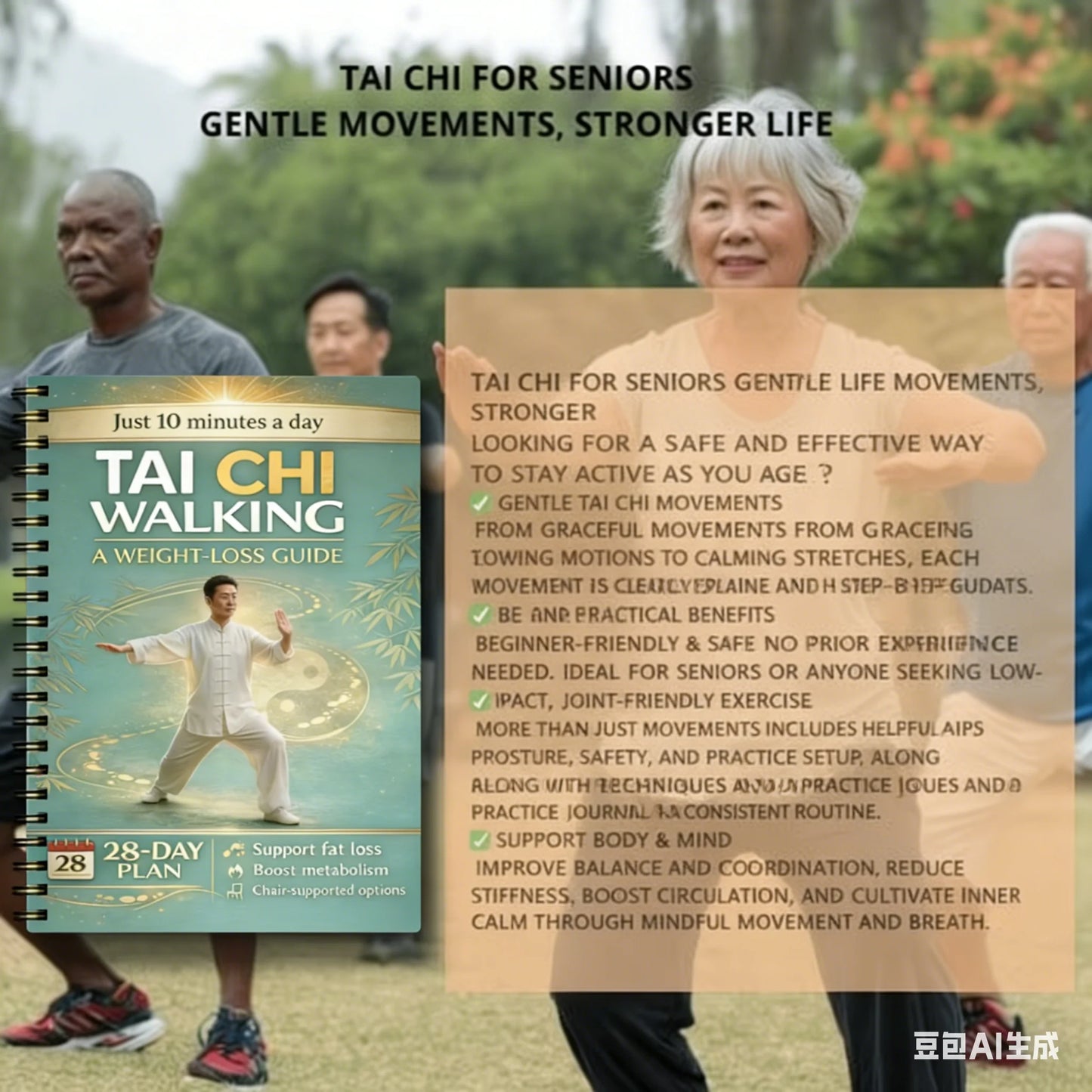 Tai Chi Practice Manual For Seniors Beginners Spiralbound Martial Training Guide Including Pages On Progressive Daily Exercises