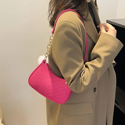 Mini Women Shoulder Bags Fashion Felt Women's Bag Design Advanced Underarm Handbags Mini Saddle Bag