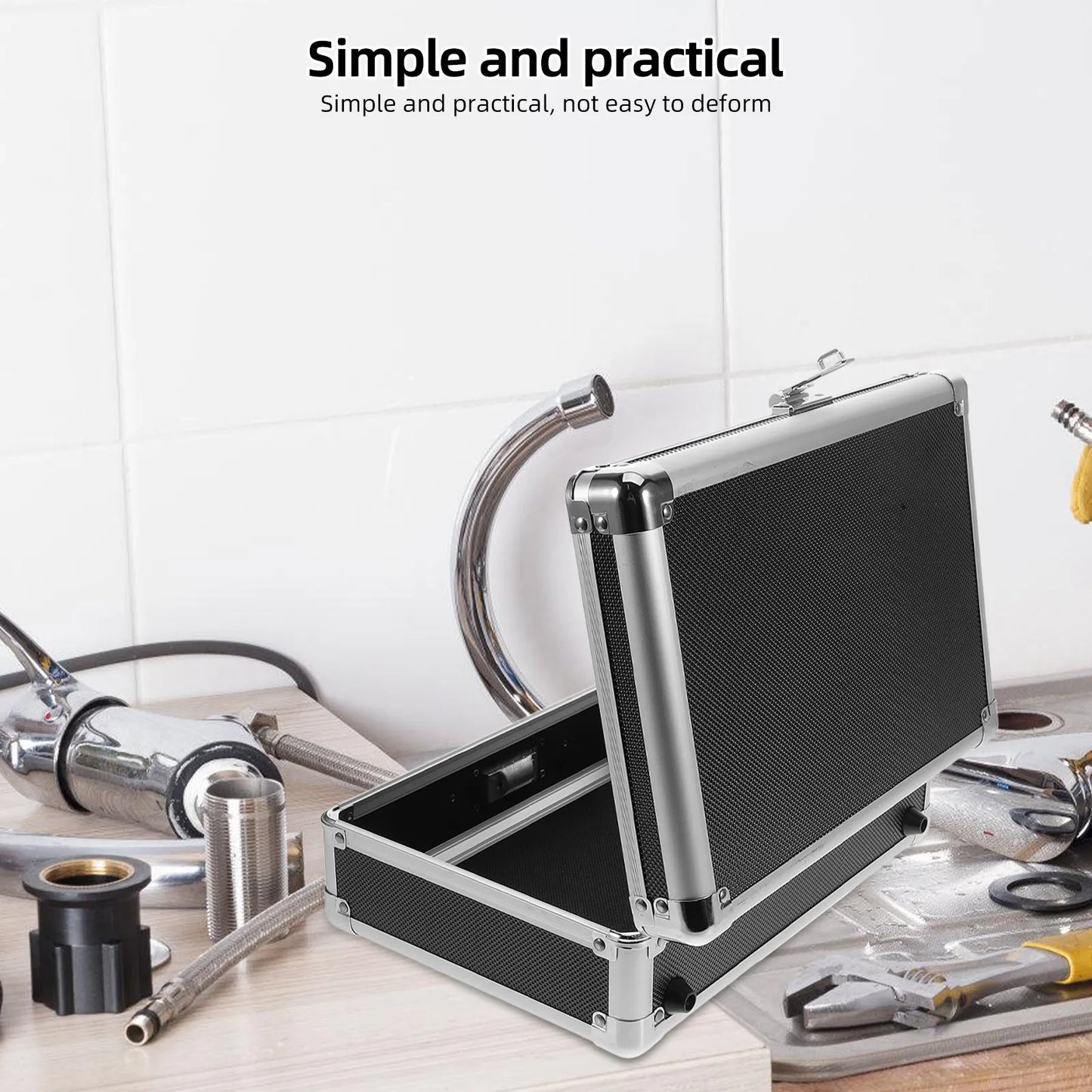 Aluminum Alloy Toolbox Portable Organizer Metal Tool Case Home Use Handle Large Capacity Storage Box Coded Lock