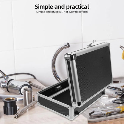 Aluminum Alloy Toolbox Portable Organizer Metal Tool Case Home Use Handle Large Capacity Storage Box Coded Lock