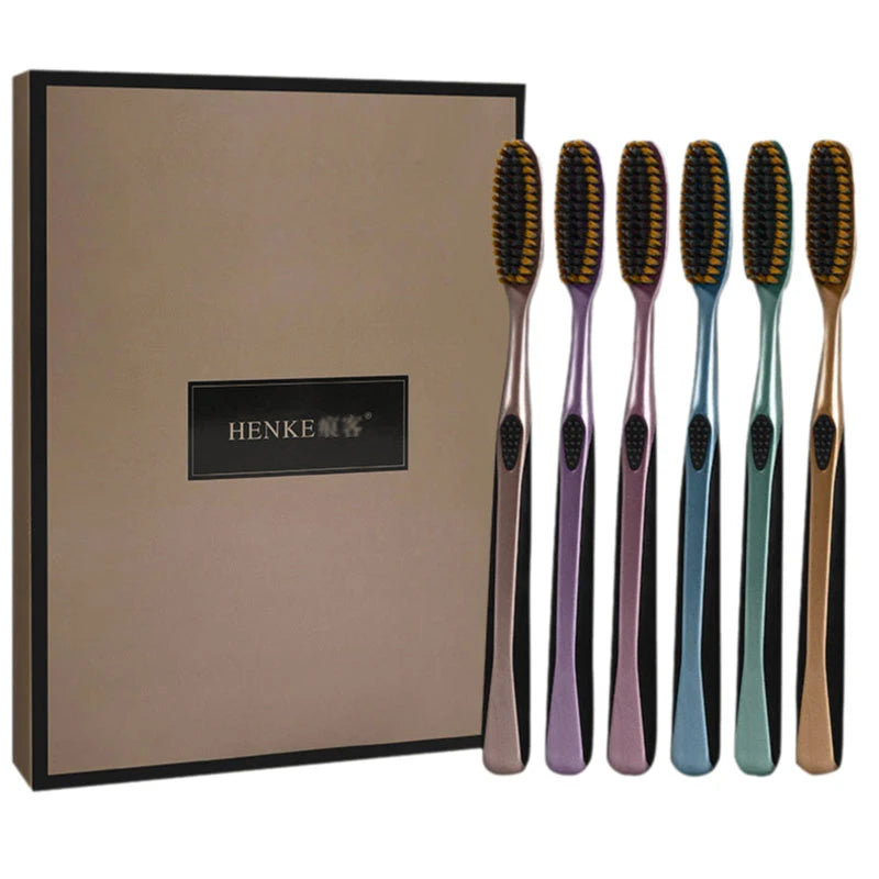 6 U-shaped lengthening brush gift box soft hair deep cleaning teeth travel portable home oral care suitable for adult daily use