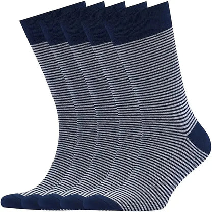 3pair Sock Leisure Athletic Sports Crew Dress Men Solid Color Striped plus-size Business Stockings mid-calf Autumn Winter B8W119