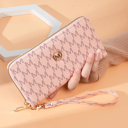 Women's Wallet Single Zipper Floral Letter Print Fashionable Coin Purse Compact Money Holder