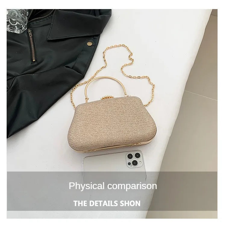 Luxury High Design Women Evening Bag Brand Party Banquet Glitter Bag for Ladies Wedding Clutch Handbag Shoulder Bag Chain Bolsas