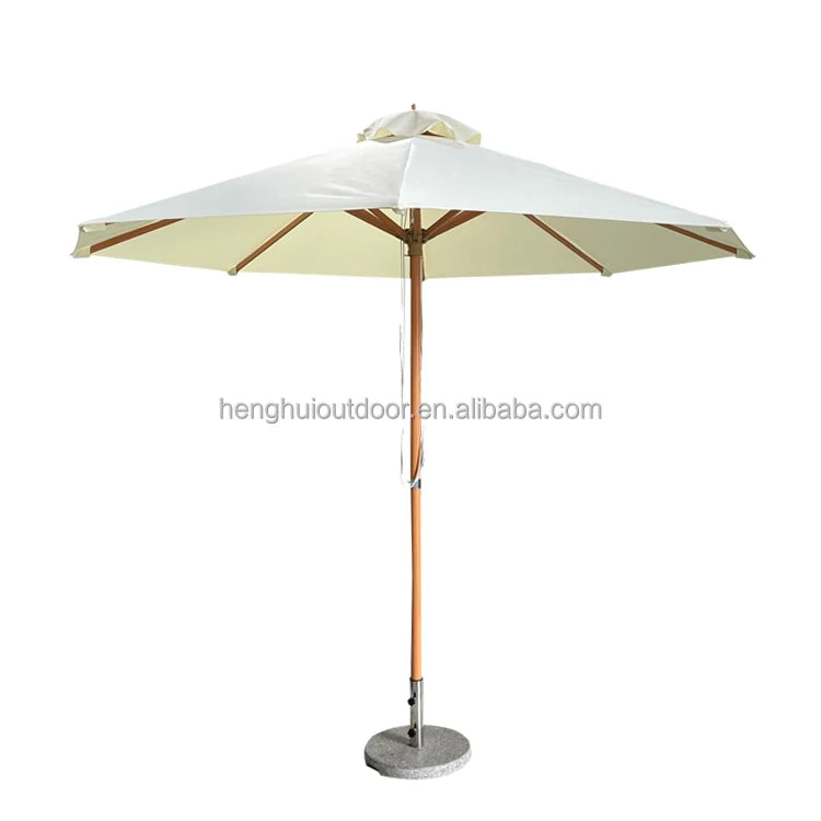 Pink Yellow Blue Striped Parasols Umbrellas Outdoor Luxury Aluminium Market Style Beach Umbrella with Fringe Outdoor for Shop