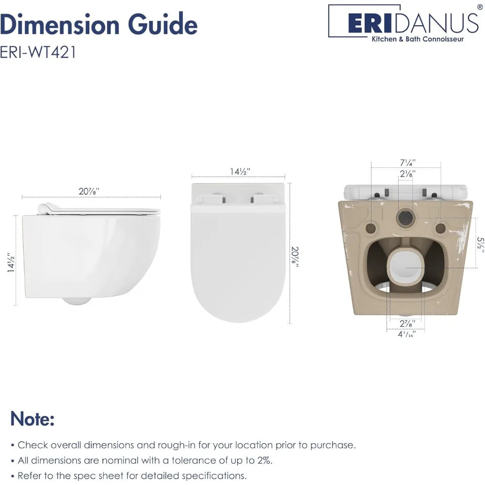 Eridanus Dual-Flush Wall-Mounted Toilet System with Integrated Tank and Carrier