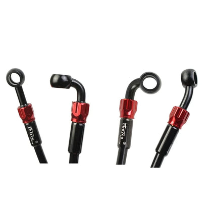 Motorcycle Brake Hose AN3 Hydraulic Braided Brake Line with 360 Degree Rotatable banjo Fit M10 Fit for ATV Pit Dirt Street Racin