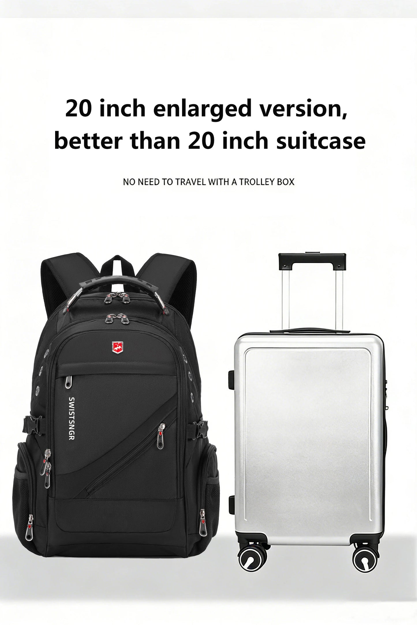 2026 Waterproof 17/20 Inch Laptop Backpack Men Airplane Travel Everyday Backpacks Women Oxford Rucksack Male School Bag Mochila