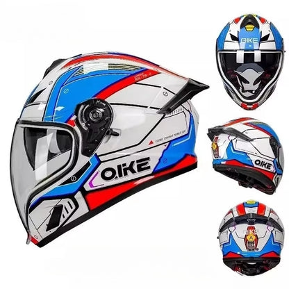 Qike FP02 Motorcycle Helmet Flip Up Helmet Qike FP02 Visor QIKE Prats Dual Visor Casque Moto Street Bike Long Visor Casco Moto
