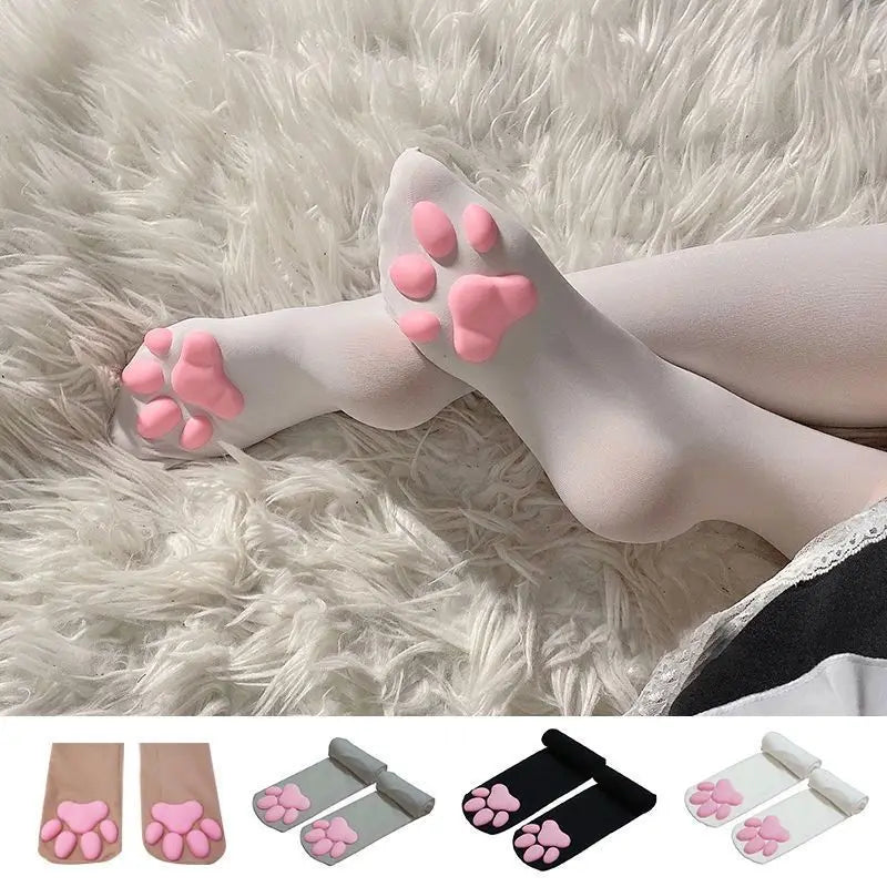 Women High Socks Harajuku Stockings Lingerie 3D Cat Claw Long Socks Thigh High Socks Sexy Compression Stockings