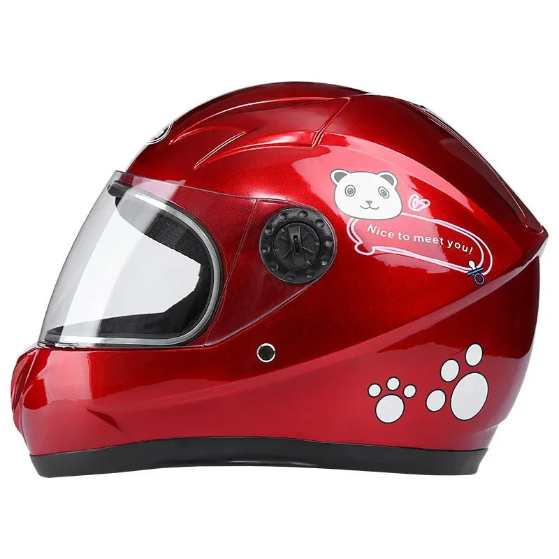 Children's helmets, child safety helmets electric vehicle helmets autumn winter boy and girls warm cartoon  helmets casco moto