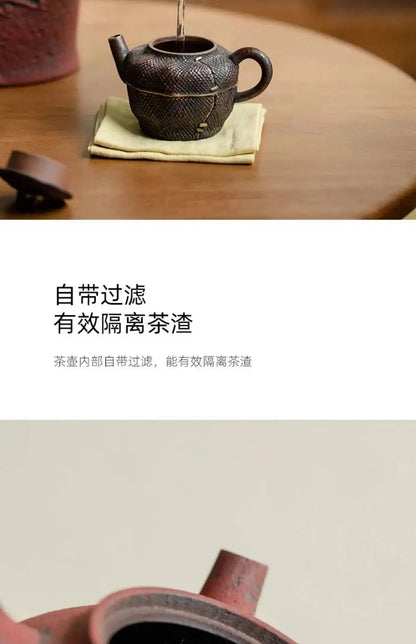Antique Dunhuang Charcoal Tea Fire Stove Japanese Coarse Pottery Cooking Teapot Water Boiling Pottery Kettle Fire Warmer Wine