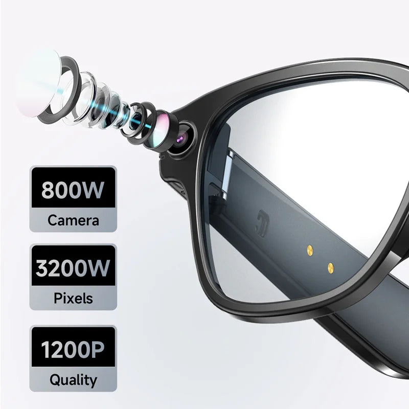 AI Smart Glasses 8 Million Camera Bluetooth Sunglasses Shoot Audio Call Video Music Player Multifunctional Smart Glasses
