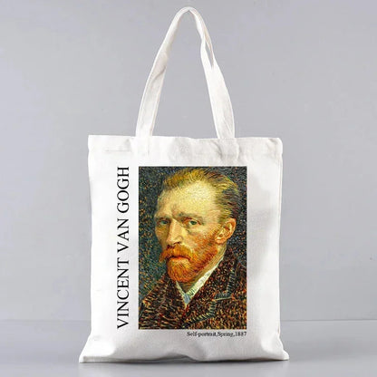 Vincent Van Gogh Capacious Tote Bag Casual Portable Shoulder Bag Lightweight Shopping Bag Big Reusable Canvas Bag Gift for Girls