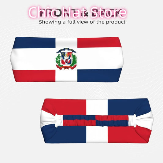 Dominican Flag of National Flags Elastic Exercise Headband for Women Men - Moisture-Wicking Non-Slip Sports Sweatband for Runnin