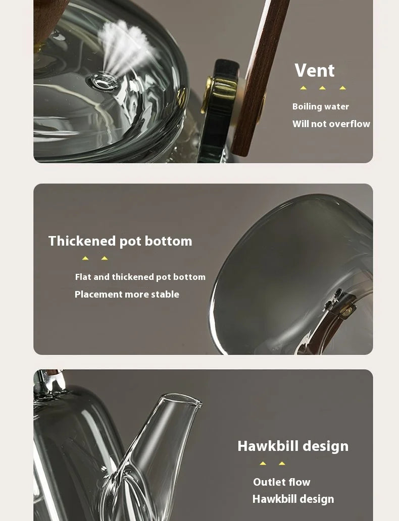 GIANXI Glass Boiling Teapot Chinese Kung Fu Tea Set High Temperature Tea Brewing Special Samovar Teapot Health Pot