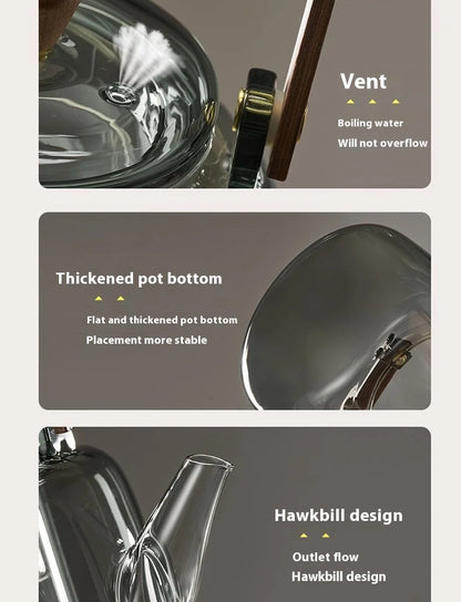 GIANXI Glass Boiling Teapot Chinese Kung Fu Tea Set High Temperature Tea Brewing Special Samovar Teapot Health Pot
