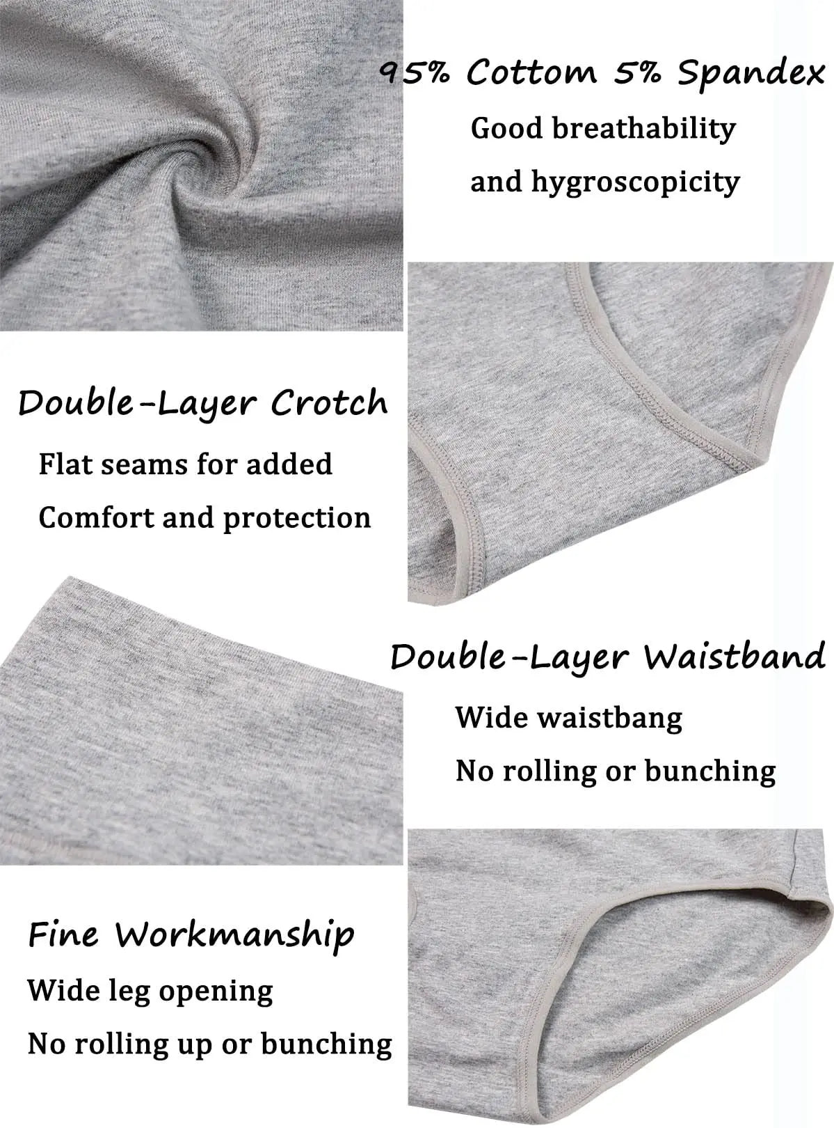 2Pcs Plus Size Women's Cotton Underwear High Waisted Tummy Control Panties Full Coverage Briefs Jacquard Ladies Panty Shaper