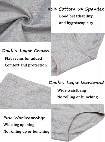 2Pcs Plus Size Women's Cotton Underwear High Waisted Tummy Control Panties Full Coverage Briefs Jacquard Ladies Panty Shaper