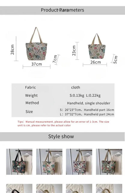 Large Capacity Niche Single Shoulder Bag for Women, Ins Style Canvas Bag, Tote Bag for Class, Commuting Bag