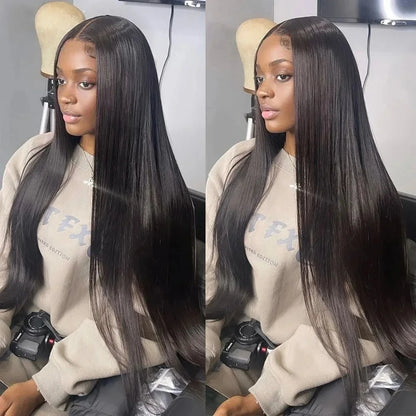 40 50 Inch 13x6 Bone Straight HD Transparent Lace Frontal Wig 250 Density Lace Front Human Hair Wigs 360 Full Lace Wig For Women