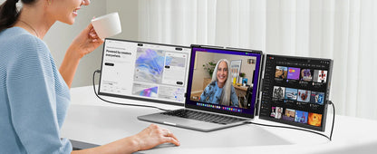 15.6inch Triple Screen Extender For Laptops 1080P FHD IPS Portable Dual External Monitors For Macbook Windows Extension 13-17"