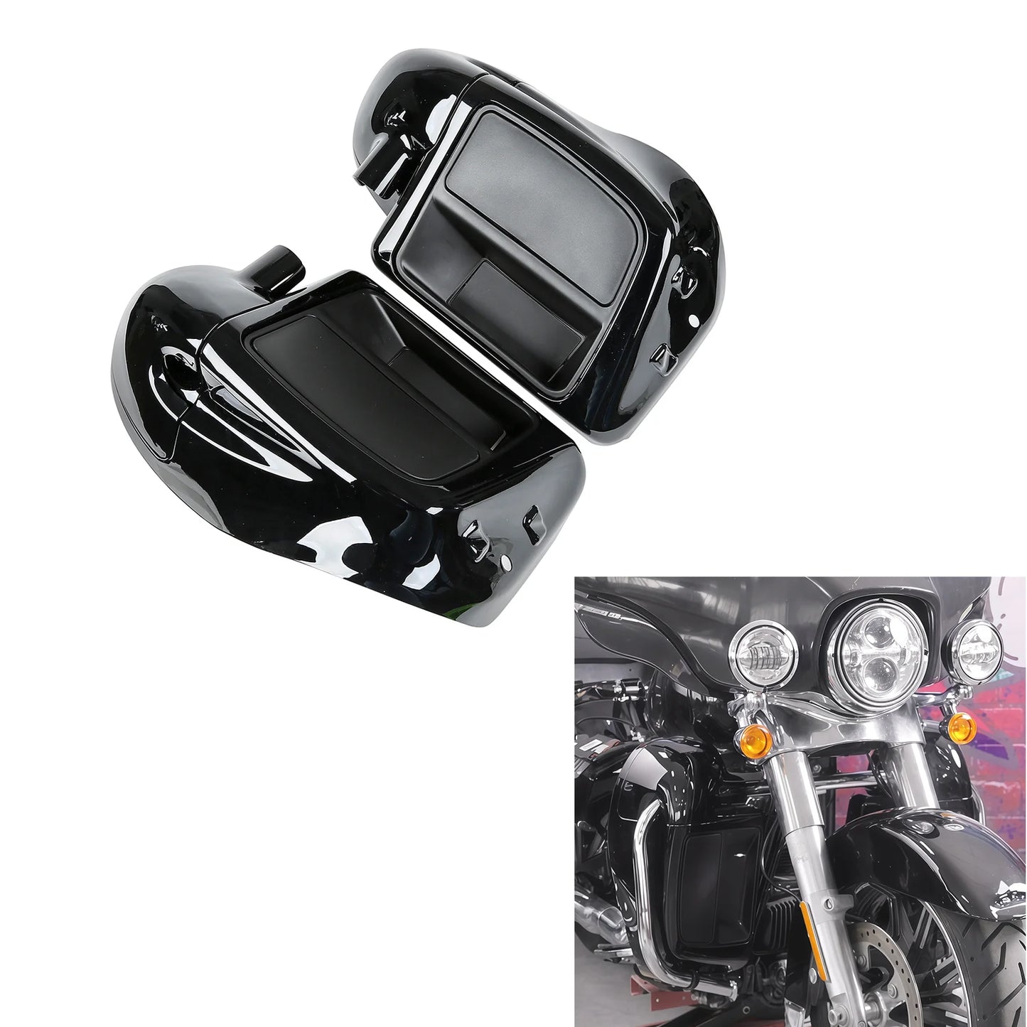 Motorcycle Lower Vented Leg Fairing + 6.5" Speakers W/ Grills For Harley Touring Electra Glide Road King Street Glide 2014-2024