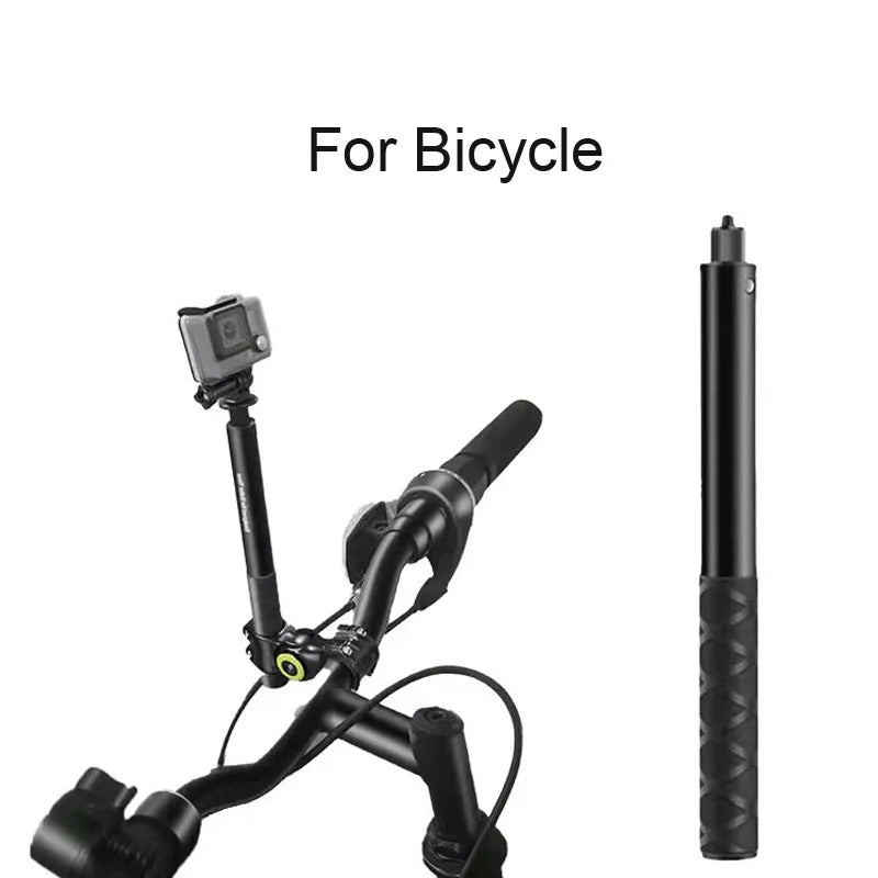 Motorcycle Bike Selfie Stick for INSTA360 X2/X3 Handlebar Mount Camera Bracket 27.9cm-113.5cm Adjustable Length 1/4 Inch Screw