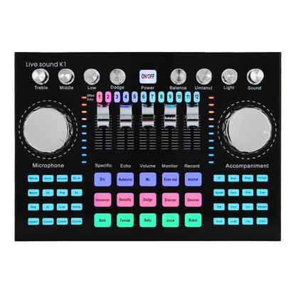 K1 Live Sound Card Portable Internet Celebrity Live Broadcast Special Sound Equipment Universal for Music Recording Karaoke Sing