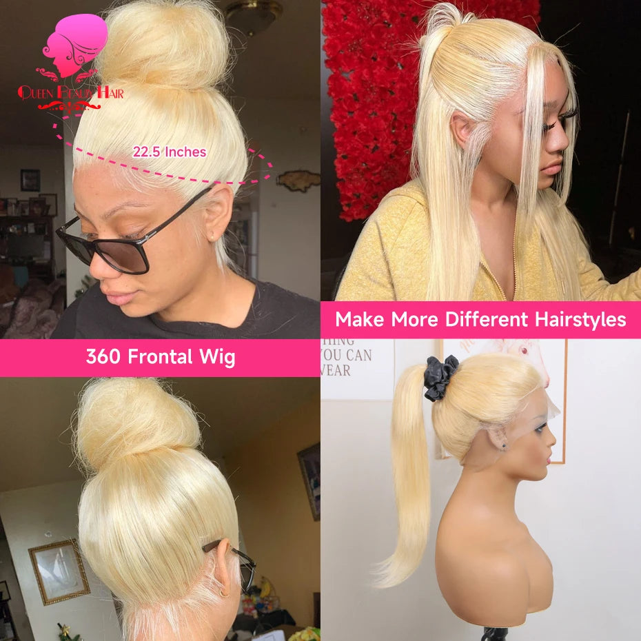 38 Inches 220 Density 360 Lace Frontal Wigs Straight Lace Frontal Wig 13x4 13x6 Blonde 613 Lace Front Human Hair Wigs For Women