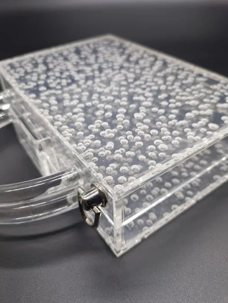 Acrylic Bubble Transparent Bag New Trendy Evening Clutch Handbag Designer Luxury Brand Bags Square Women's Shoulder Tote Wallet