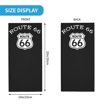 Custom Travel Motorcycle Ride Route 66 Bandana Winter Neck Warmer Windproof Wrap Face Scarf for Hiking Highways Gaiter Headband