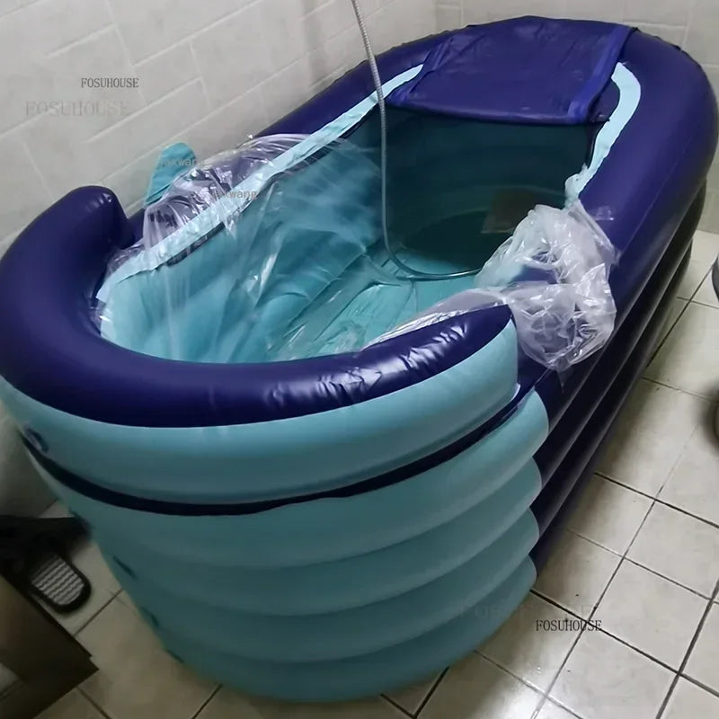 Large Capacity Inflatable Bathtub Portable Home Folding Spa Steam Sauna Bathing Bucket Hotel Space Capsule